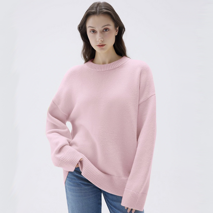 Adiffu Commuter-friendly Casual Solid-color Crew-neck Knitted Sweater
