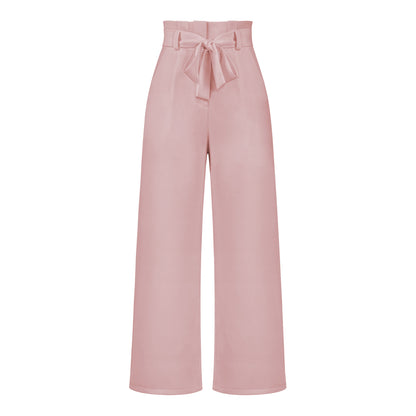 Adiffu Elegant Wide-Leg Work Trousers with Belt