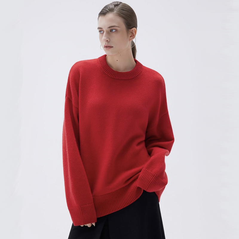 Adiffu Commuter-friendly Casual Solid-color Crew-neck Knitted Sweater