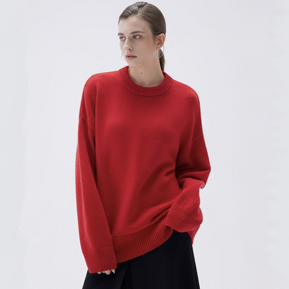 Adiffu Commuter-friendly Casual Solid-color Crew-neck Knitted Sweater