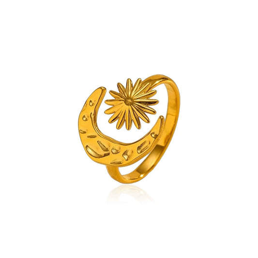 Celestial Open Ring-18K Gold Stainless Steel