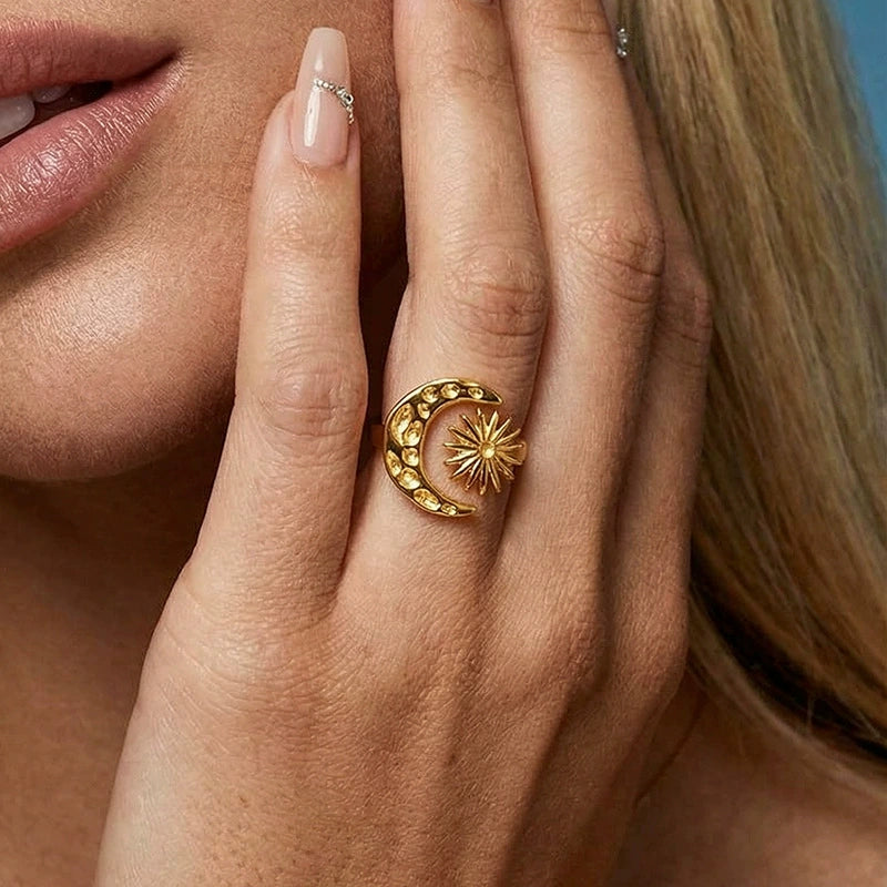 Celestial Open Ring-18K Gold Stainless Steel