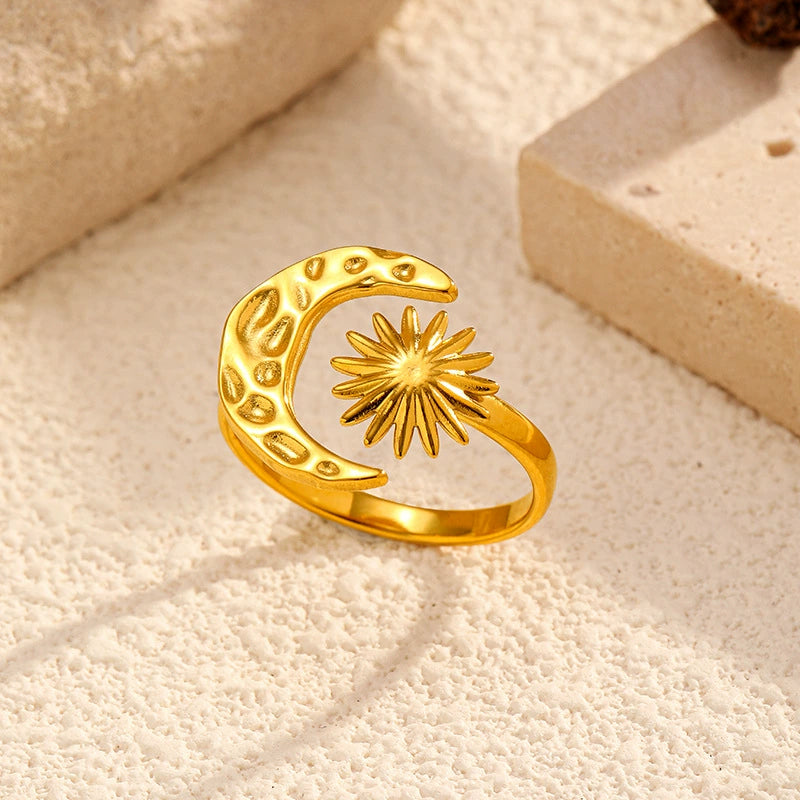 Celestial Open Ring-18K Gold Stainless Steel