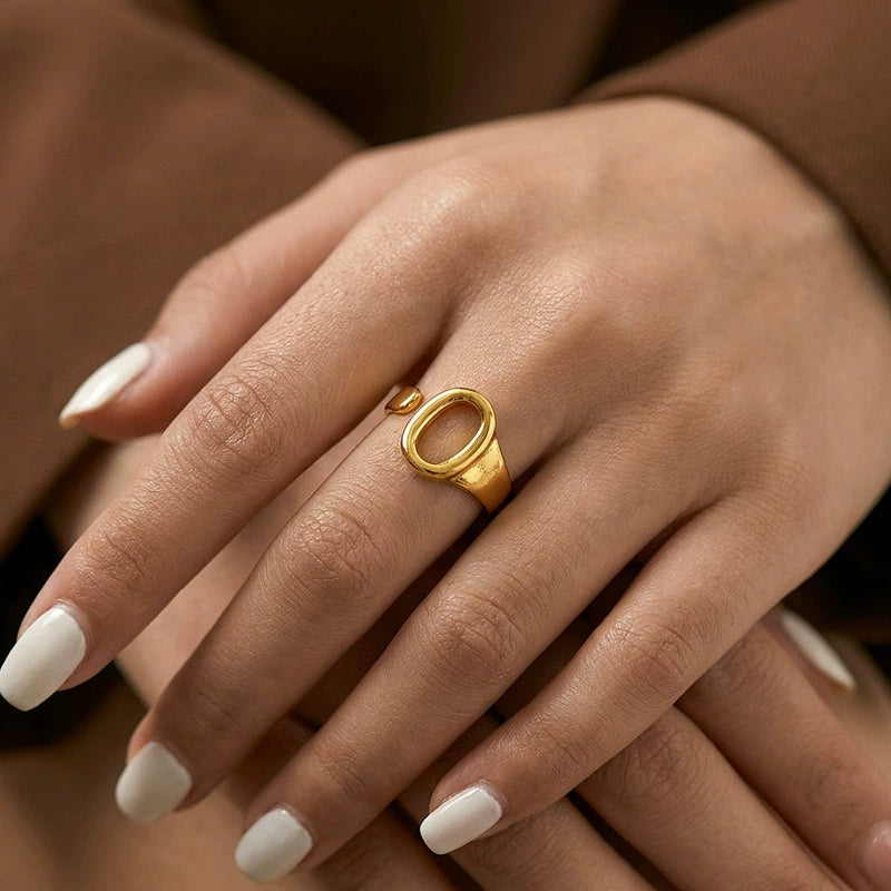 Minimalist Oval Open Ring for Women