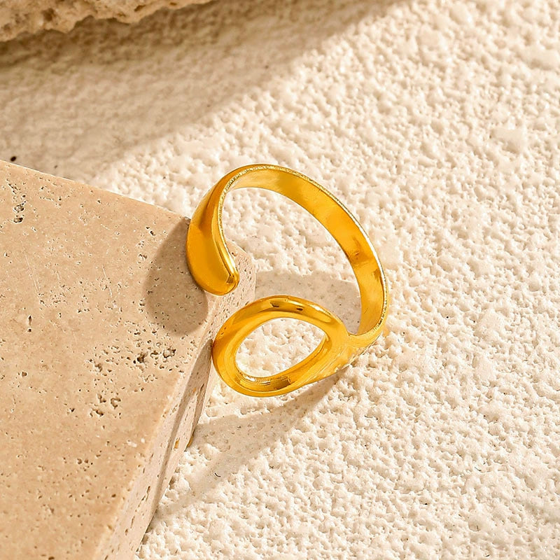 Minimalist Oval Open Ring for Women