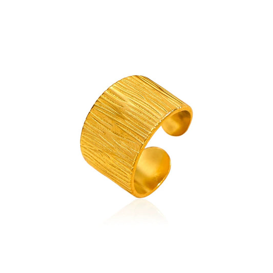 Luxe Gold Stainless Steel Open Ring-Bold Statement Band for Women