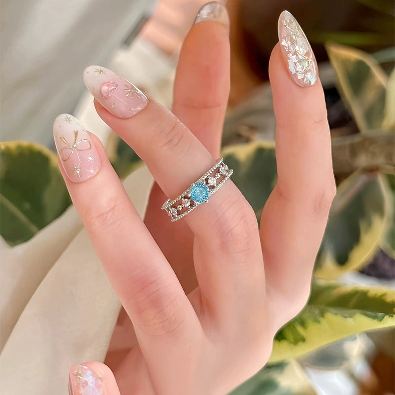 Celestia Firework-Cut Aquamarine Halo Ring – 1 Carat S925 Sterling Silver