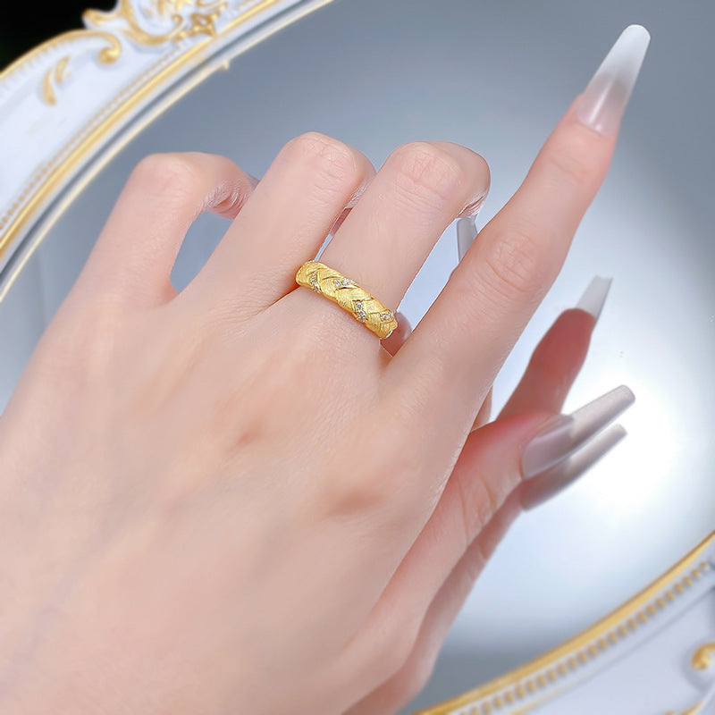 Aurelia Wheat Weave Brushed Ring-Italian Craft S925 Sterling Silver