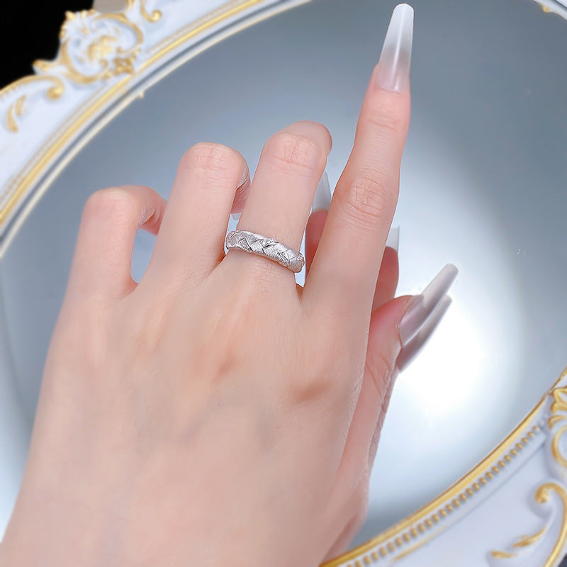 Aurelia Wheat Weave Brushed Ring-Italian Craft S925 Sterling Silver