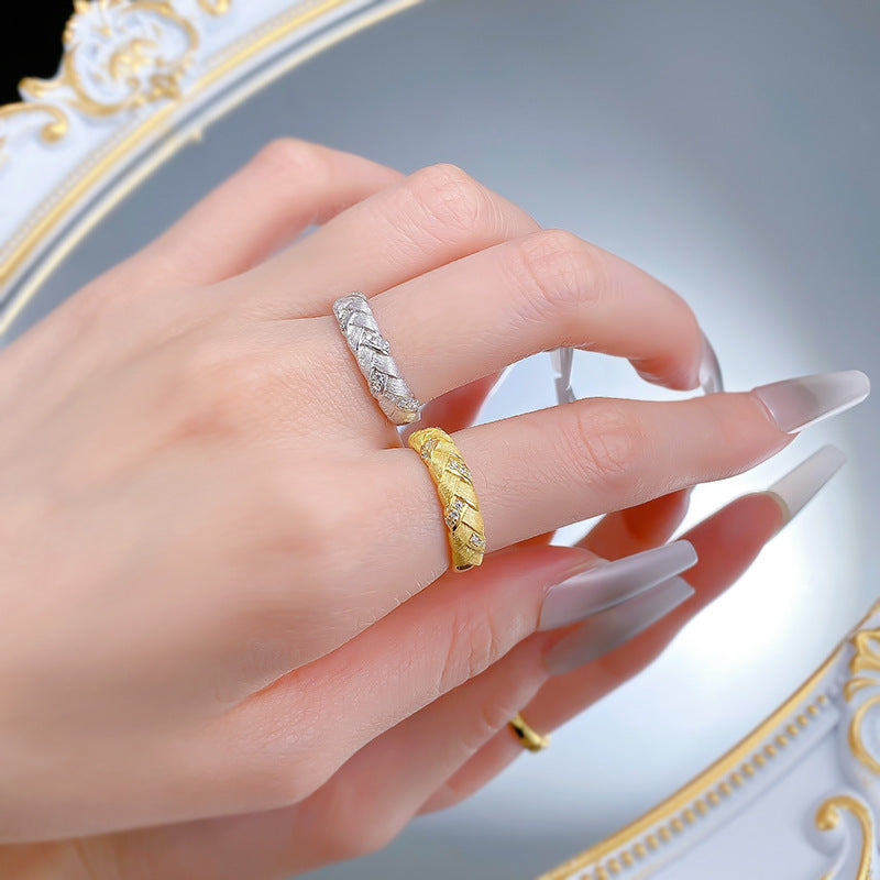 Aurelia Wheat Weave Brushed Ring-Italian Craft S925 Sterling Silver