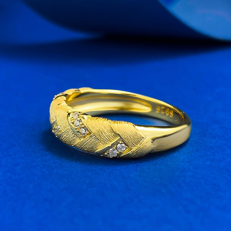 Aurelia Wheat Weave Brushed Ring-Italian Craft S925 Sterling Silver