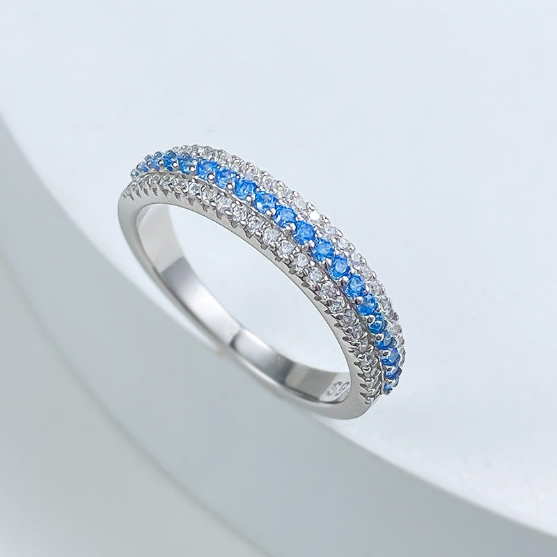 Lunaria Paraiba Pavé Ring – S925 Sterling Silver