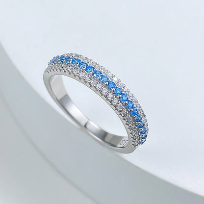 Lunaria Paraiba Pavé Ring – S925 Sterling Silver