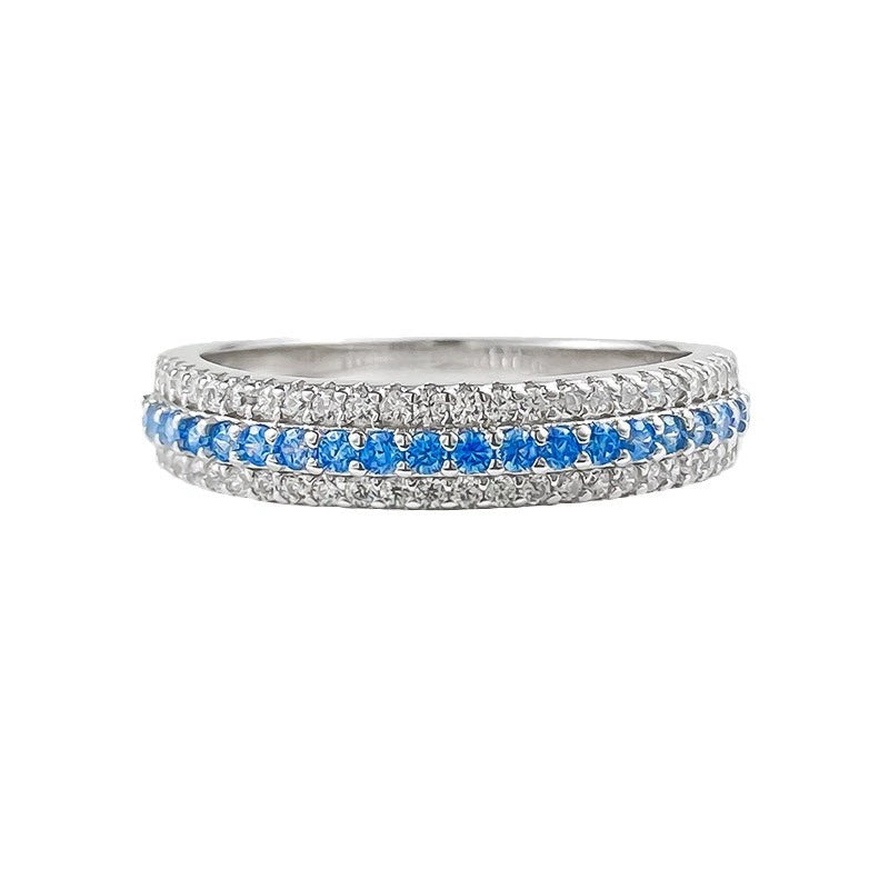Lunaria Paraiba Pavé Ring – S925 Sterling Silver