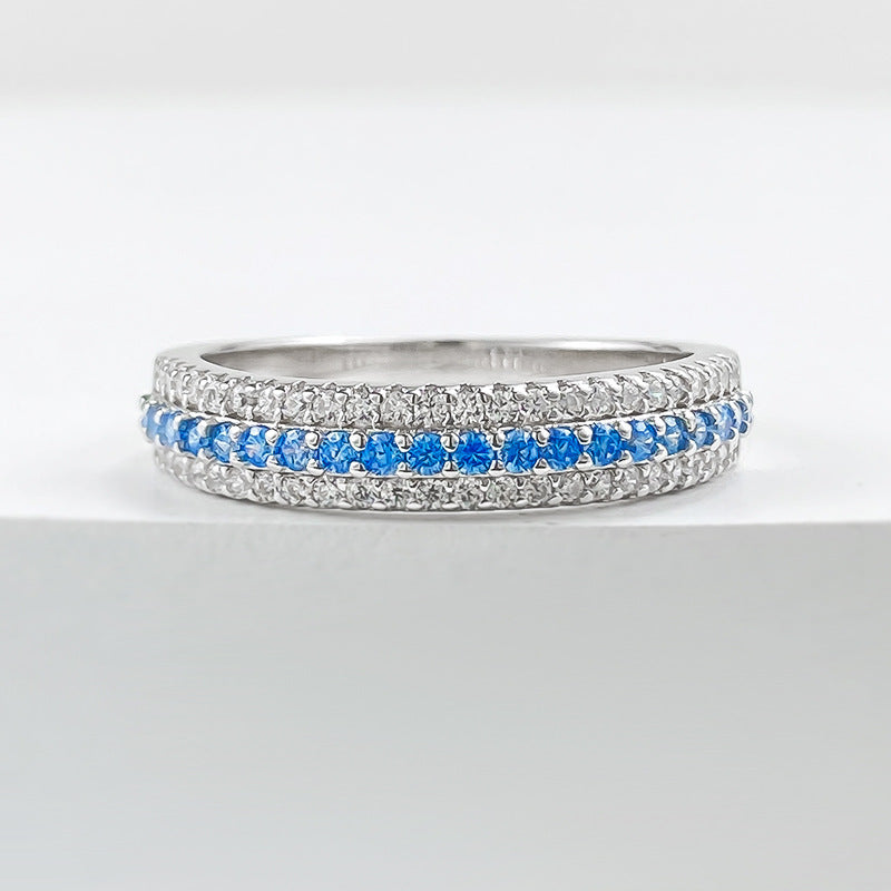 Lunaria Paraiba Pavé Ring – S925 Sterling Silver