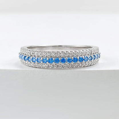 Lunaria Paraiba Pavé Ring – S925 Sterling Silver