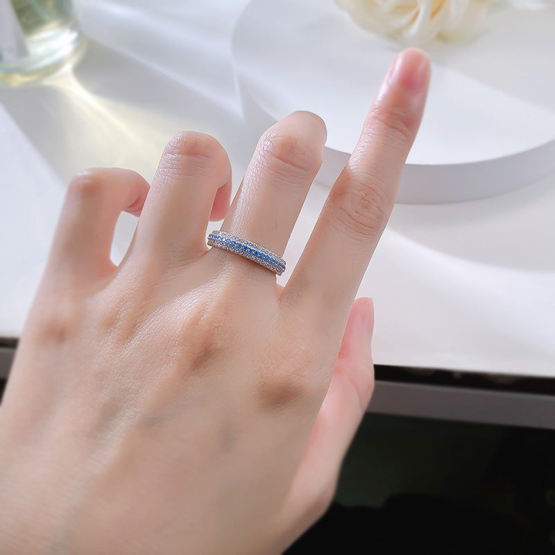 Lunaria Paraiba Pavé Ring – S925 Sterling Silver