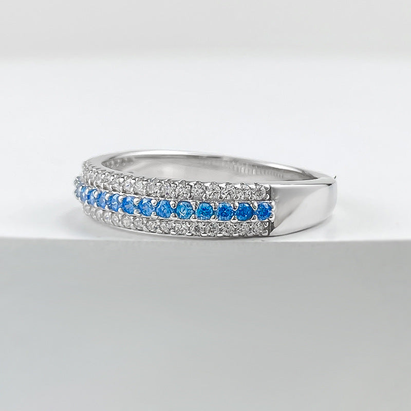 Lunaria Paraiba Pavé Ring – S925 Sterling Silver
