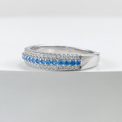 Lunaria Paraiba Pavé Ring – S925 Sterling Silver