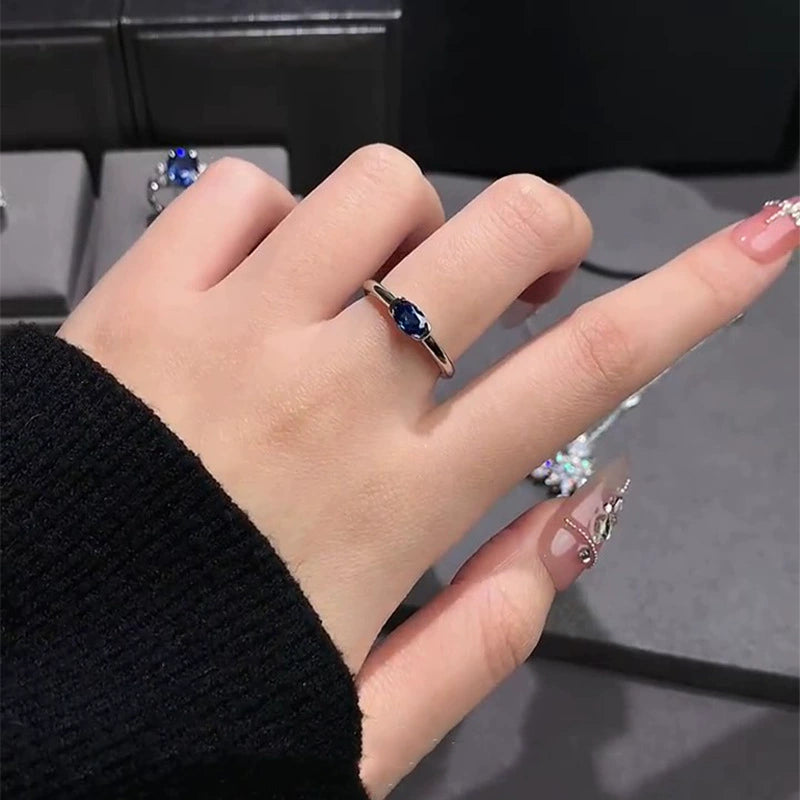Minimal Color Spark Ring-S925 Sterling Silver Jewelry