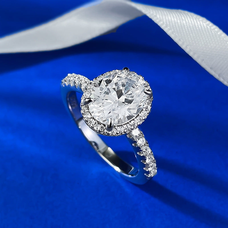 Eterna Oval Diamond Ring-S925 Sterling Silver