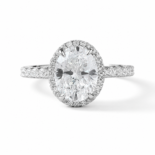 Eterna Oval Diamond Ring-S925 Sterling Silver