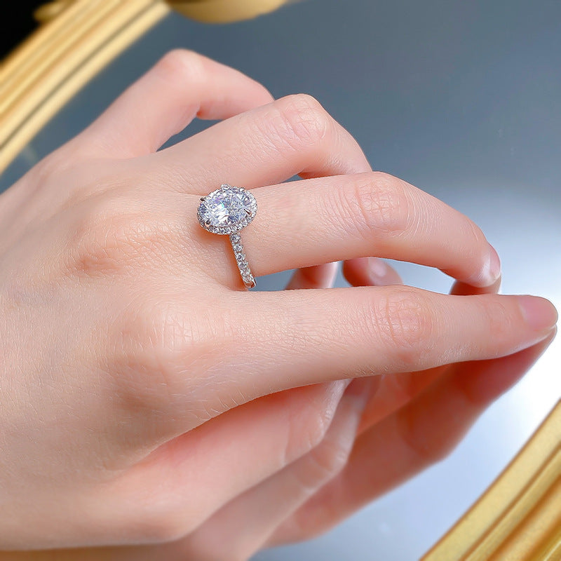Eterna Oval Diamond Ring-S925 Sterling Silver
