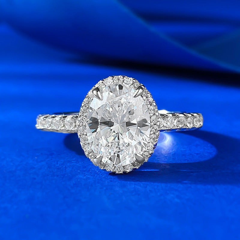 Eterna Oval Diamond Ring-S925 Sterling Silver