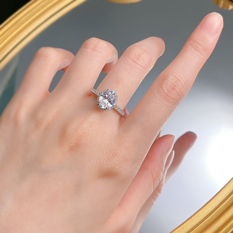 Eterna Oval Diamond Ring-S925 Sterling Silver