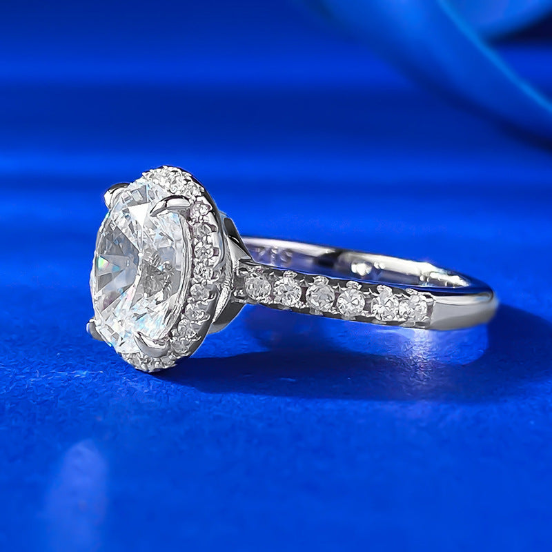 Eterna Oval Diamond Ring-S925 Sterling Silver