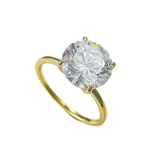 Aurora Four-Prong Solitaire Ring – S925 Sterling Silver