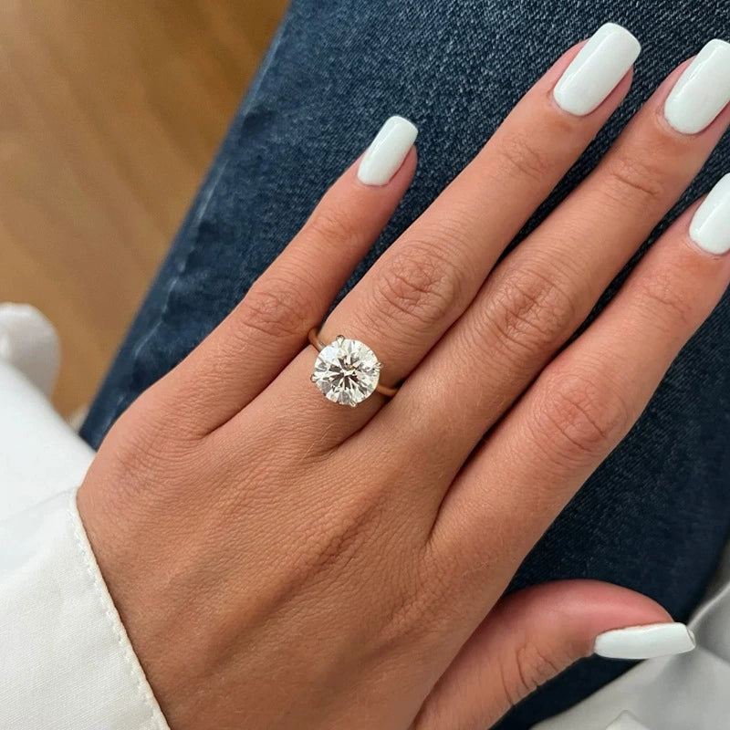 Aurora Four-Prong Solitaire Ring – S925 Sterling Silver