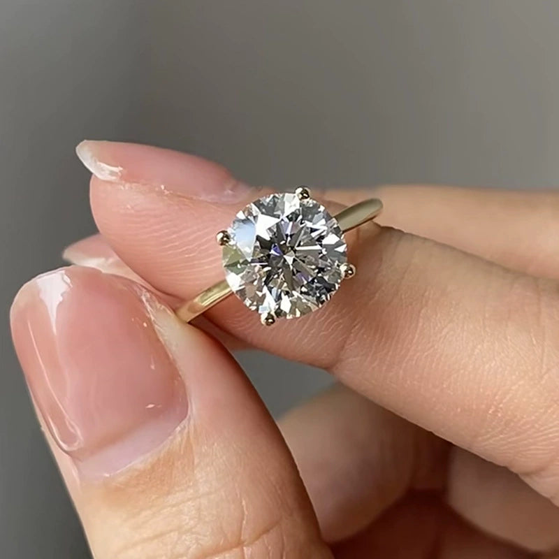 Aurora Four-Prong Solitaire Ring – S925 Sterling Silver