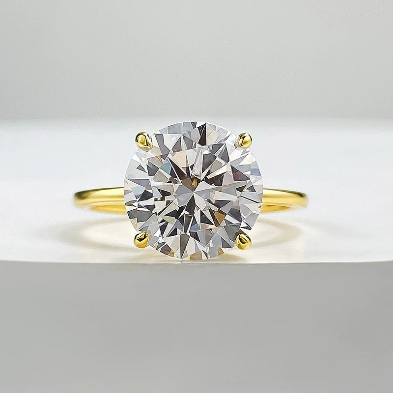 Aurora Four-Prong Solitaire Ring – S925 Sterling Silver