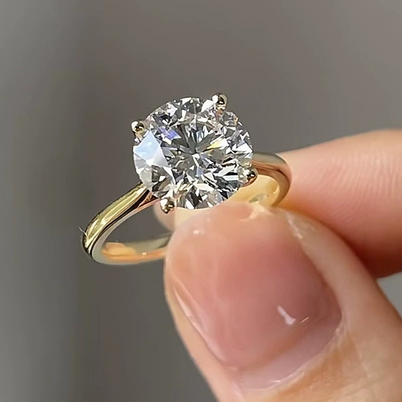 Aurora Four-Prong Solitaire Ring – S925 Sterling Silver