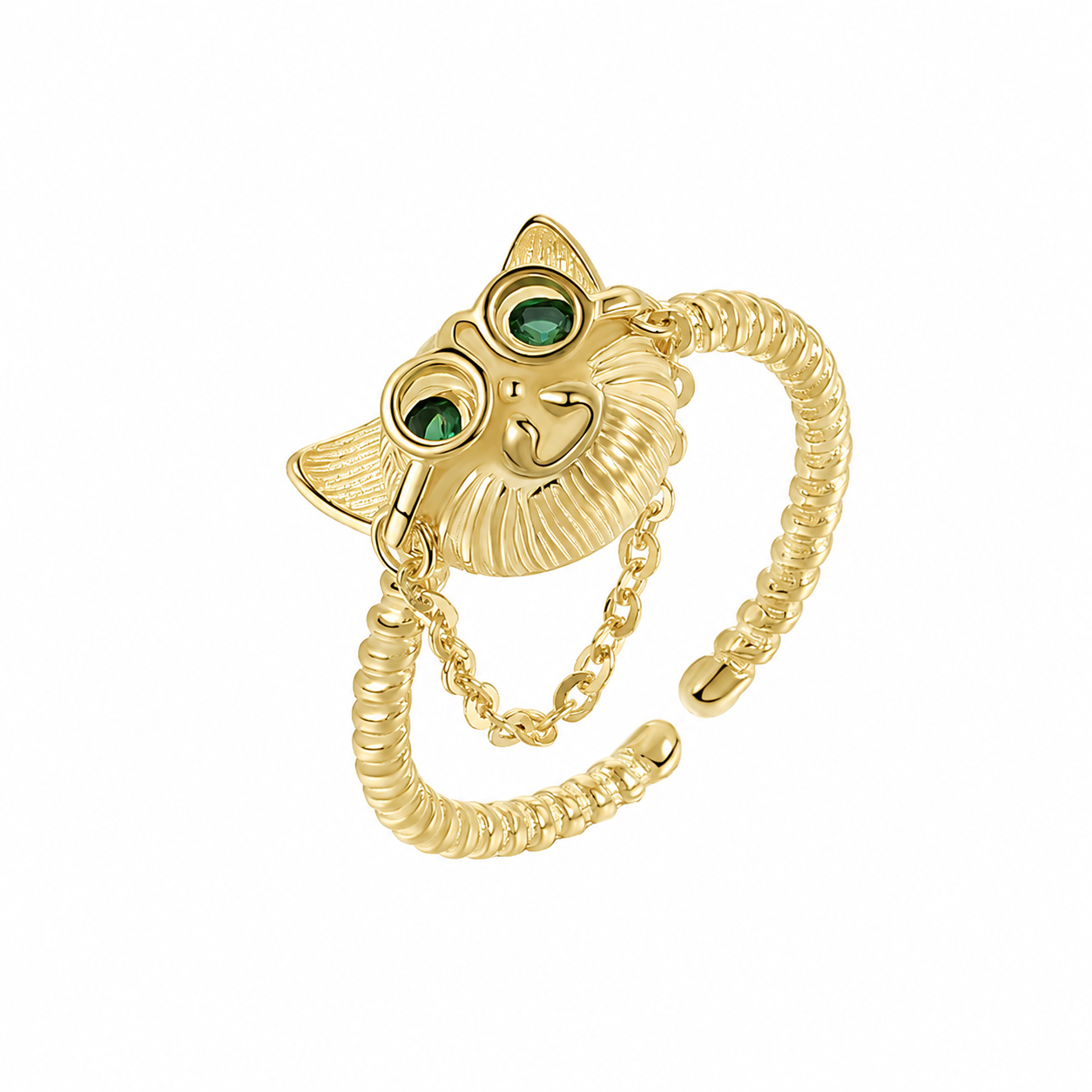 Whisker Charm Cat Ring-S925 Sterling Silver Adjustable Ring