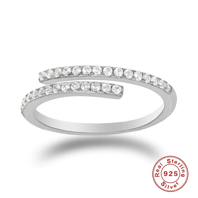 Aurelia Pavé Zircon Ring – Adjustable S925 Sterling Silver