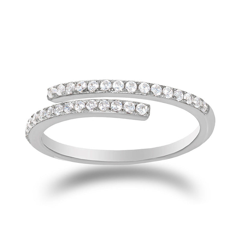 Aurelia Pavé Zircon Ring – Adjustable S925 Sterling Silver