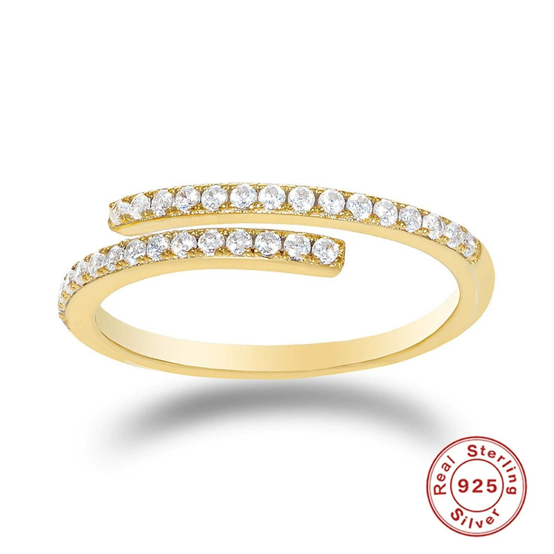 Aurelia Pavé Zircon Ring – Adjustable S925 Sterling Silver