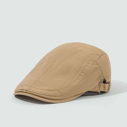 Adiffu Simple Casual Retro British Solid Cotton Short Brimmed Front Hat Fashion All Shade Breathable Reverse Wear Beret