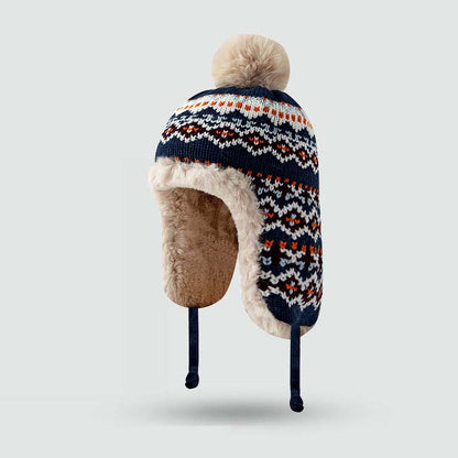 Adiffu Extra Fleece And tThick Warm Ear Protection Outdoor Riding Ski Hat