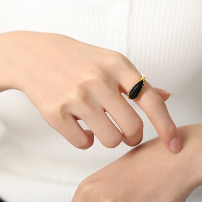 Adiffu Fashion Drop Colored Glass Ring