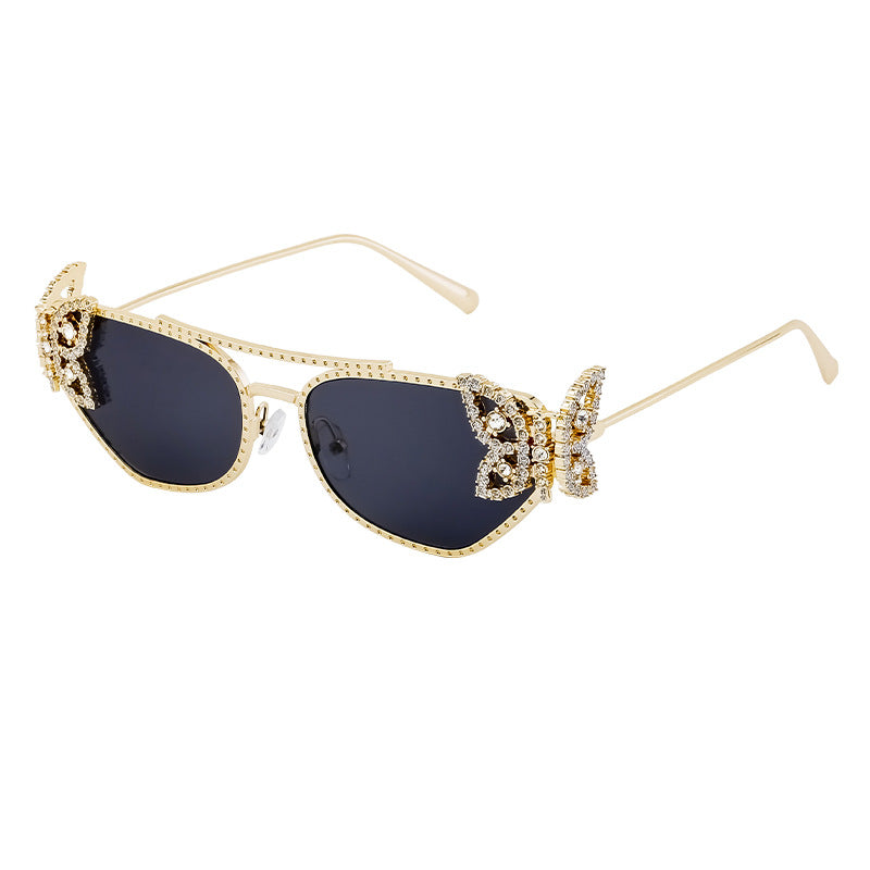 Adiffu Butterfly With Diamond Square Frame Sunglasses