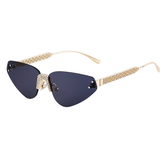 Adiffu Stylish Rimless Sunglasses With Diamonds