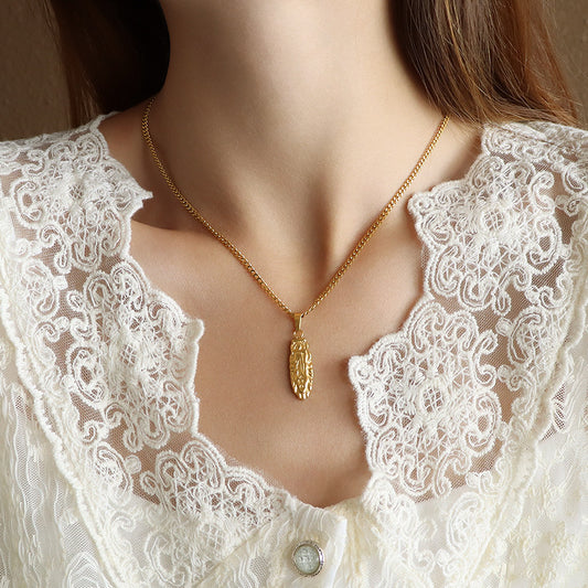 Adiffu Vintage Oval Pendant Necklace
