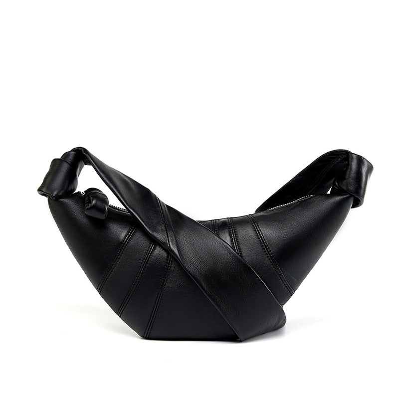 Adiffu Black Sheepskin Horn Bag