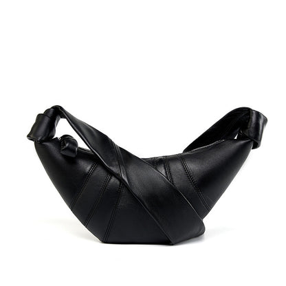 Adiffu Black Sheepskin Horn Bag