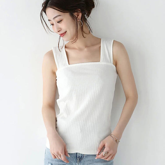 Adiffu Women's High Stretch Ribbed Vest