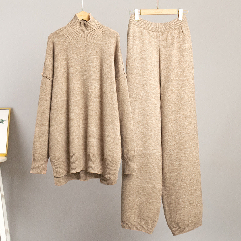 Adiffu Loose Casual Turtleneck Sweater Set