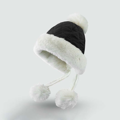 Adiffu Autumn And Winter Mixed Color Cotton Wool Ear Protection Hat